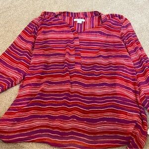Liz Claiborne Multicolor Striped 2 pc Blouse